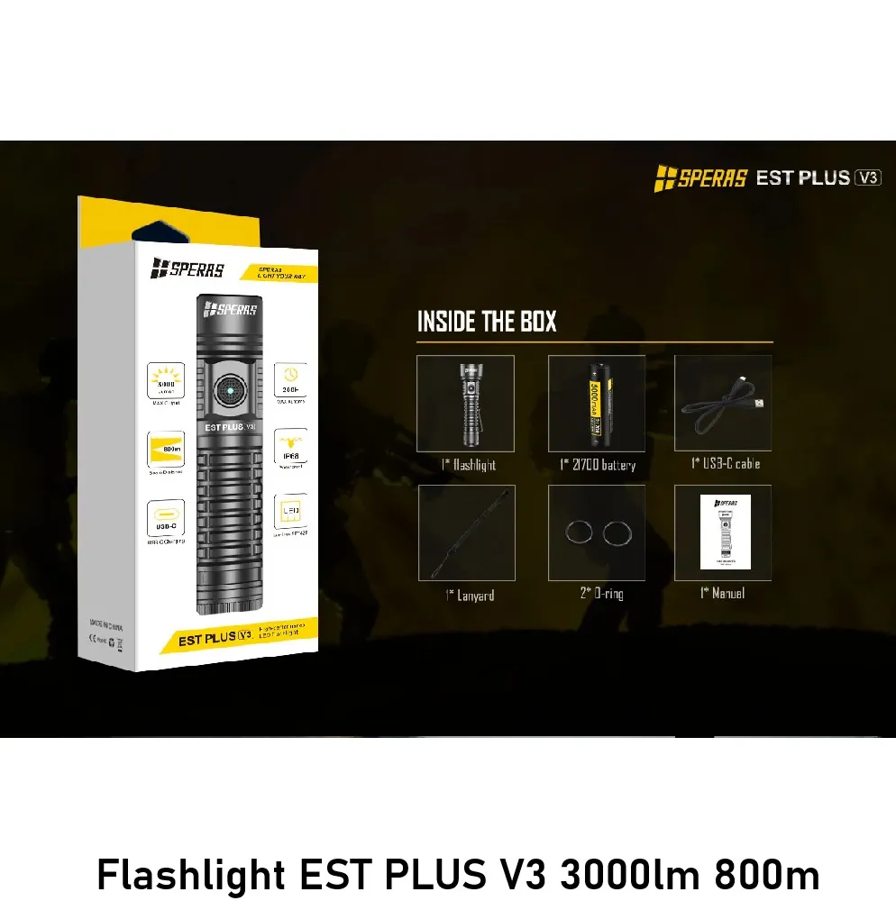 Flashlight EST PLUS V3 3000lm 800m pic 10.webp