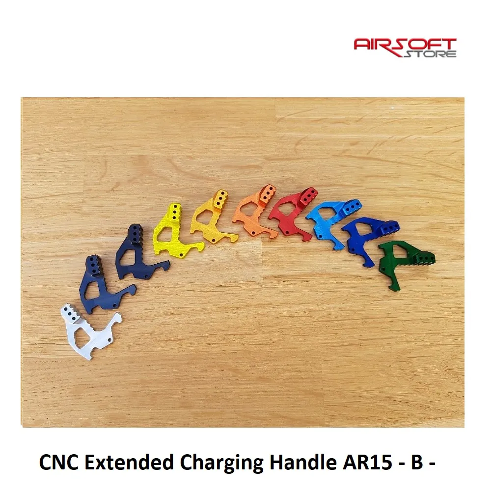 [2100000024650] CNC Extended Charging Handle AR15 - B - (Silver)
