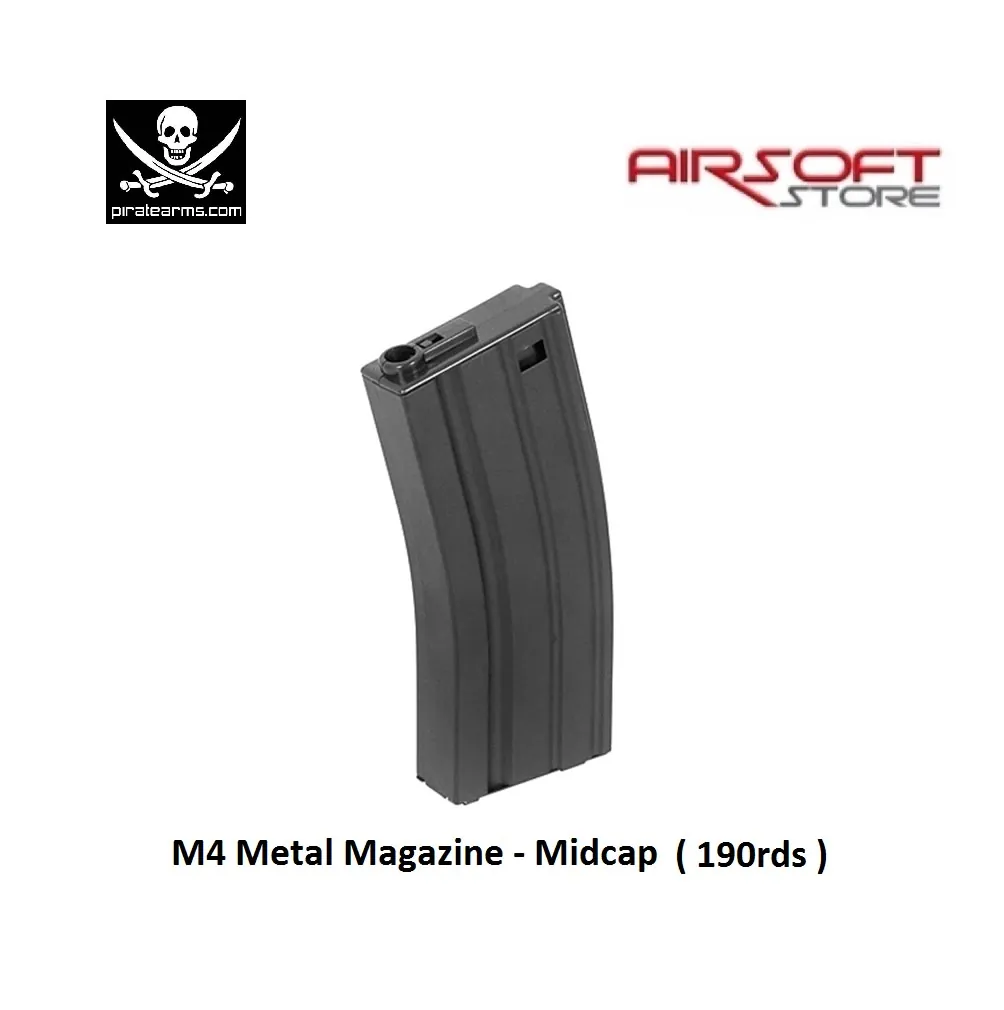 [2100000014361] M4 Magazine - Metal - Midcap - 190rds - BK