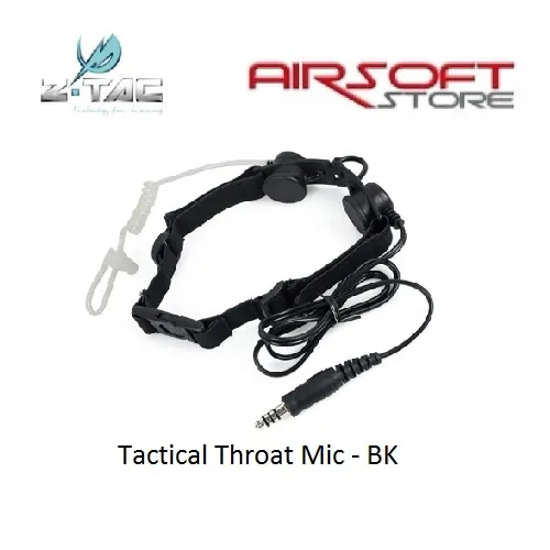 [2100000016259] Tactical Throat Mic - BK