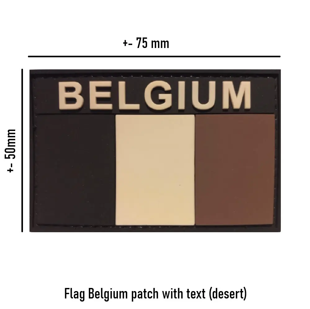 [2100000027873] Flag Belgium patch with text.