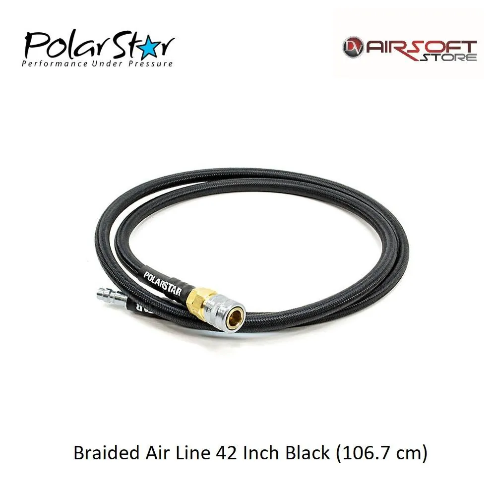 [2100000030378] Braided Air Line 42 Inch Black (106.7 cm)