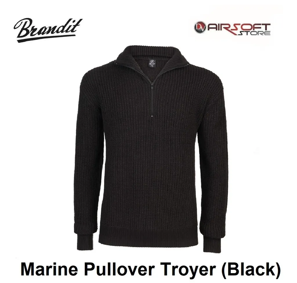Marine Pullover Troyer (Black)