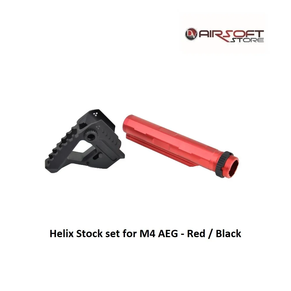 [2100000032785] Helix Stock set for M4 AEG - Red / Black