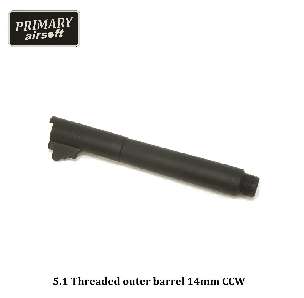 [210000004084] Threaded outer barrel for TM Hi-Capa 5.1 - 14mm CCW (Polymer)
