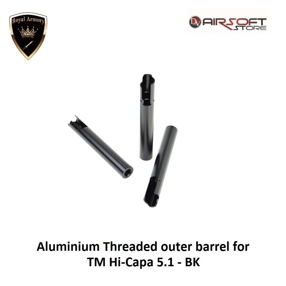 Aluminium Threaded outer barrel for TM Hi-Capa 5.1 - BK