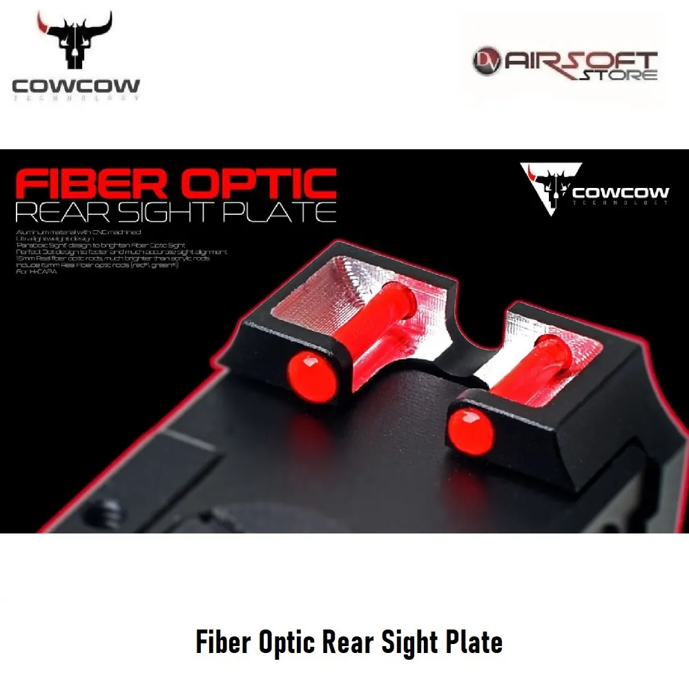 Fiber Optic Rear Sight Plate