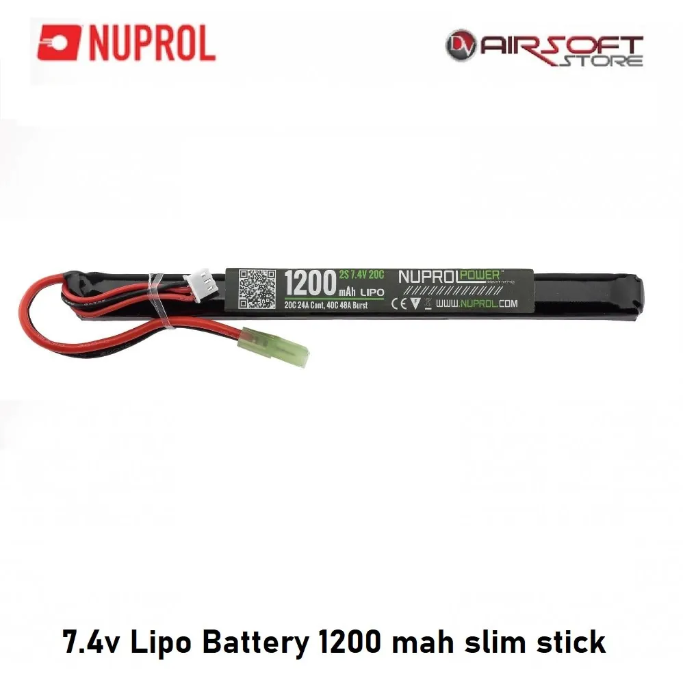 7.4v Lipo Battery 1200 mah slim stick 20C