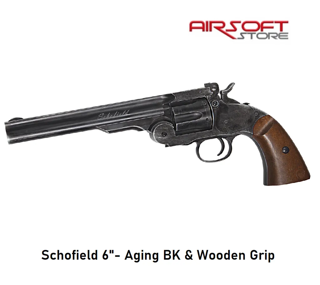 Schofield 6"- Aging BK & Wooden Grip