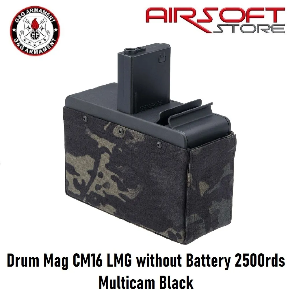 [2100000068791] Drum Mag CM16 LMG without Battery 2500rds Multicam Black