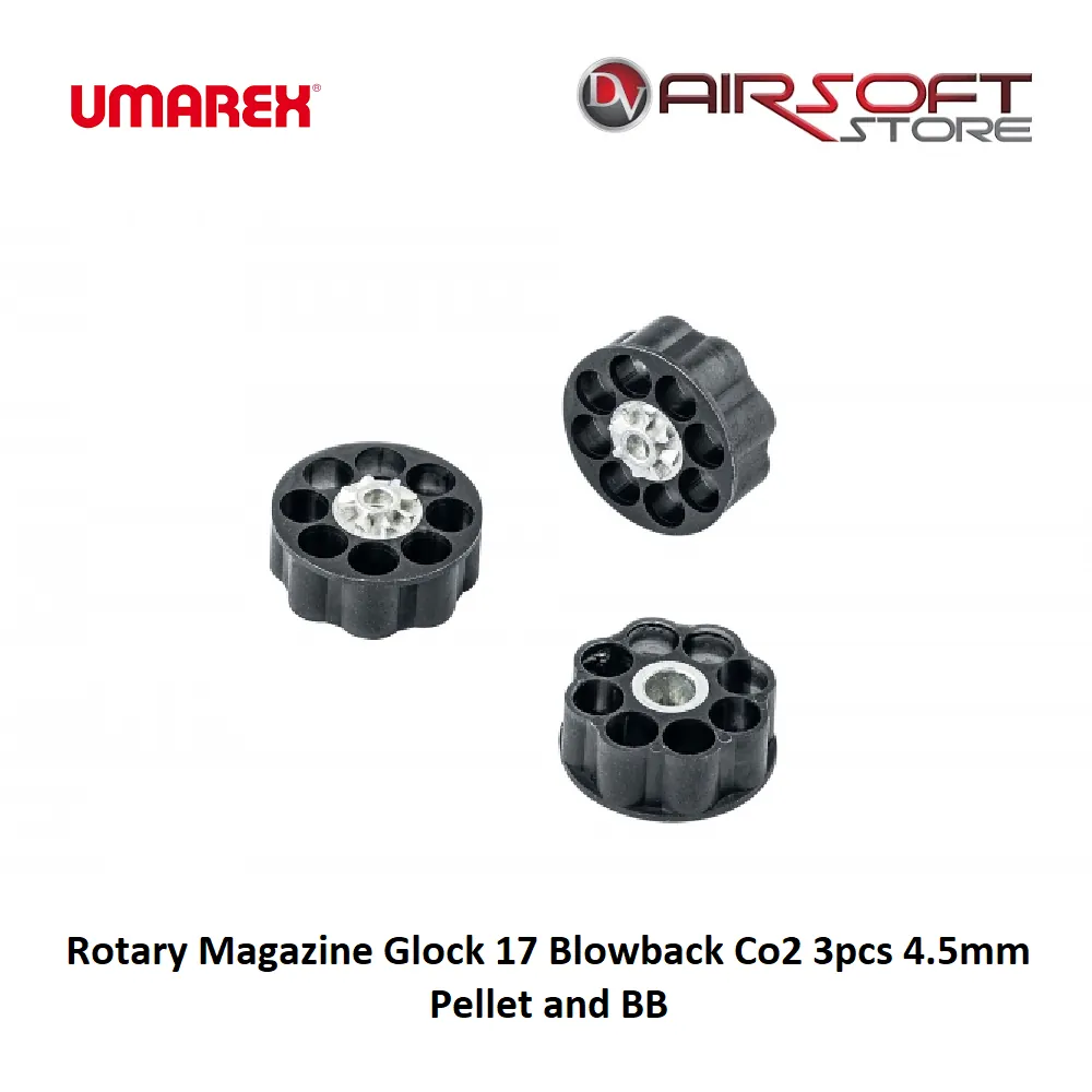 Rotary Magazine Glock 17 Blowback Co2 3pcs 4.5mm Pellet and BB