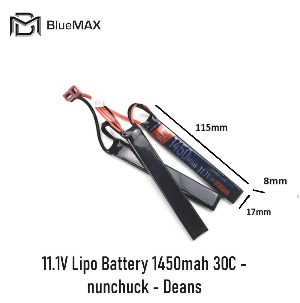 11.1V Lipo Battery 1450mah 30C - nunchuck - Deans