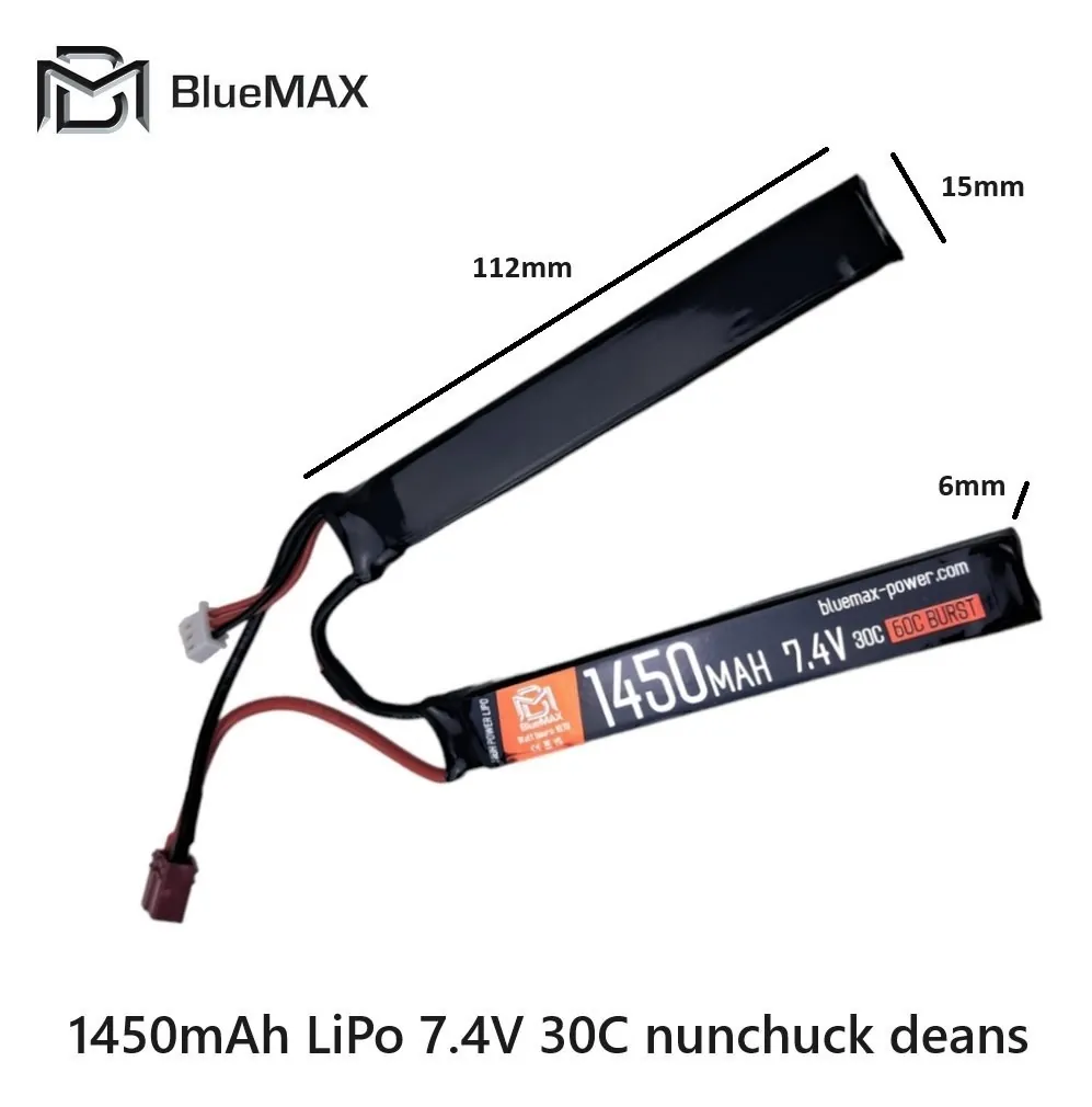 1450mAh LiPo 7.4V 30C nunchuck deans
