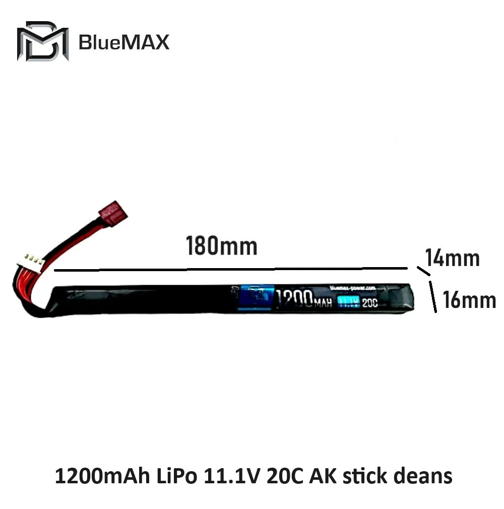 1200mAh LiPo 11.1V 20C AK stick deans