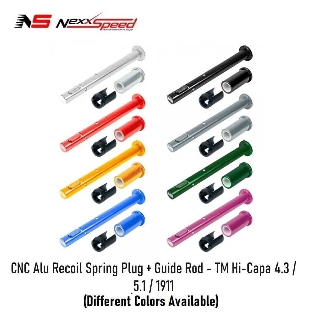 [2100000078950] CNC Alu Recoil Spring Plug + Guide Rod - TM Hi-Capa 4.3 / 5.1 / 1911 (Black)