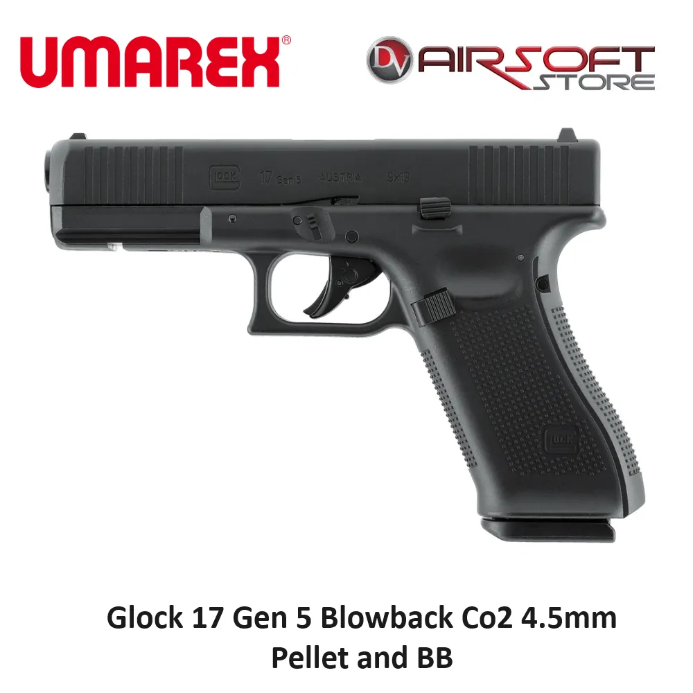 Glock 17 Gen 5 Blowback Co2 4.5mm Pellet and BB with CASE
