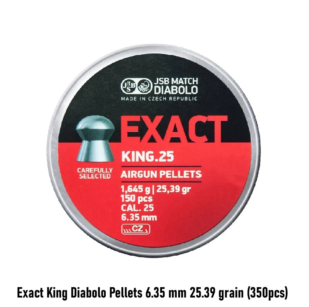 [2100000090471] Exact King Diabolo Pellets 6.35 mm 25.39 grain (350pcs)