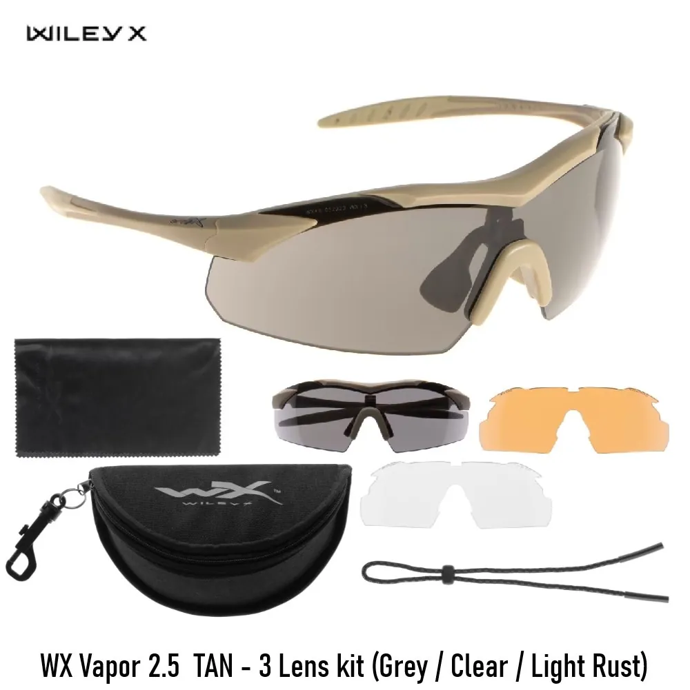 [2100000093786] WX Vapor 2.5  TAN - 3 Lens kit (Grey / Clear / Light Rust)