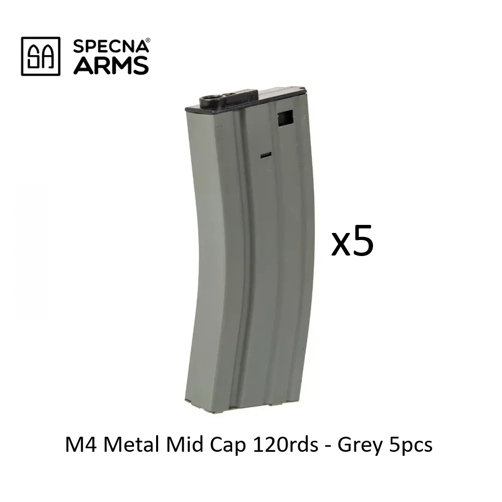 M4 Metal Mid Cap 120rds - Grey 5pcs