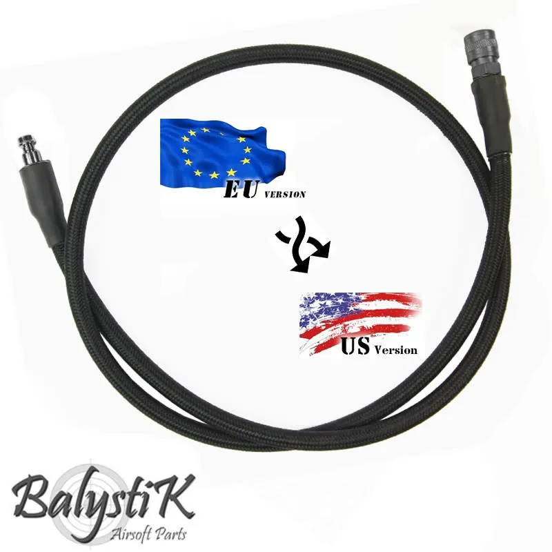 Adapter EU - US 8mm black braided line for HPA regulator