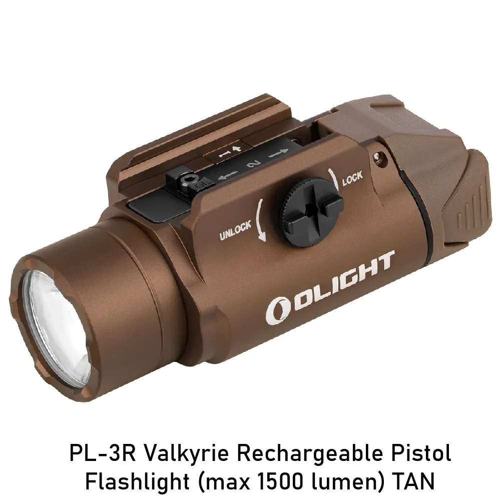 [2100000097883] PL-3R Valkyrie Rechargeable Pistol Flashlight (max 1500 lumen) TAN