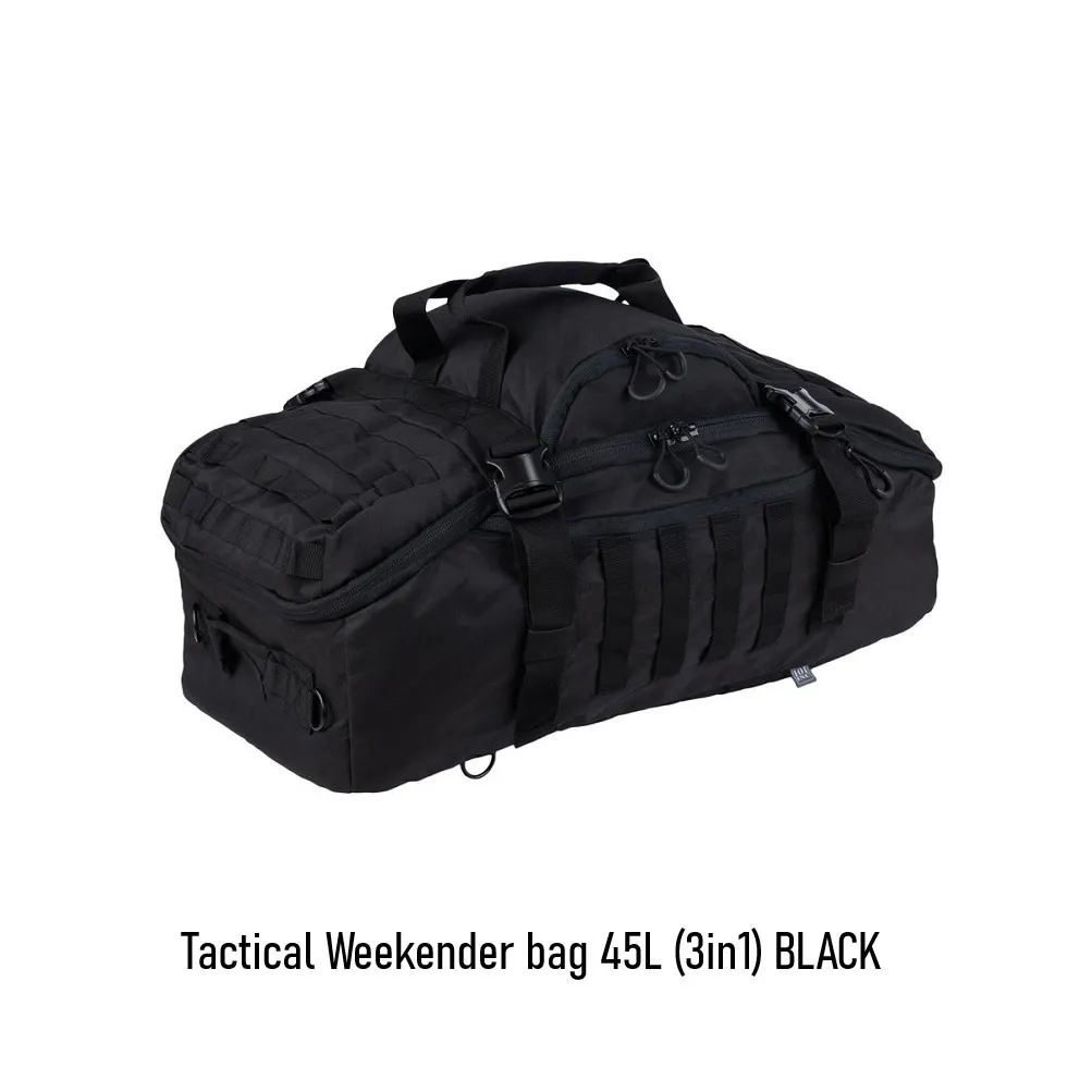Tactical Weekender bag 45L (3in1) BLACK