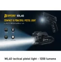WL40 tactical pistol light - 1200 lumens